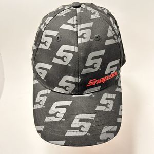 Snap On Baseball Hat Cap Black Red Gray Embroidered Logo Adjustable Good Used
